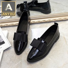 ANYOU 구두 승무원 면접용 엔티크 뾰족코 펌프스힐 미들힐 여자 구두