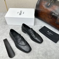 Berluti Scritto SS24 남성 송아지 가죽 페달 르푸슈즈 영륜신사 비즈니스 캐주얼 구두 3 배색 - 벨루티구두