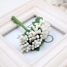 12/36/72/144Pcs 미니 소형 Stamen 꽃 인공 공예 가짜 결혼식 꽃다발 파티 Scrapbooking 장식 DIY, 08 White_01 12Pcs