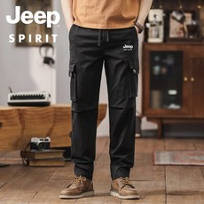 JEEP SPIRIT 남성 캐쥬얼 밴딩 카고 바지 밀리터리 스판 건빵 팬츠 JP6697 - 지프썸머셋업3종