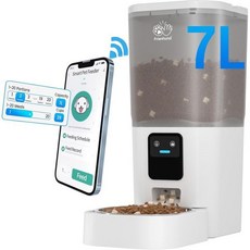 5G WiFi가 장착된 자동 고양이 사료 공급기 7L 대형 저장 용기가 개 품종 여러 반려동물을 위한 알렉사가 디스펜서 분리 가능 -29 컵 1201792, WiFi Pet Feeder（2.4G/5G）, 1개