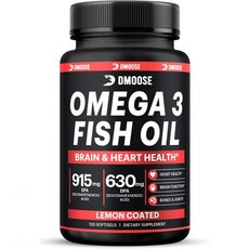 DMoose Fish Oil with Omega-3 Fatty Acids Contains 3000 Mg 915 Mg Epa 630 Mg DHA 455 Mg for Men &