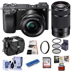Sony Alpha a6100 Mirrorless Camera with 16-50mm + 55-210mm Lenses - Bundle with Camera Case 32GB S, One Color_One Size, 상세 설명 참조0, 상세 설명 참조0