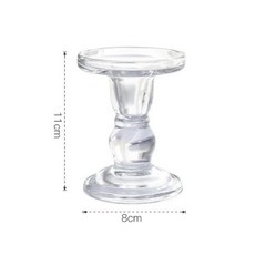 컵 모양 캔들 홀더 투명 유리 촛대 파티 장식 양초 용기, 1개