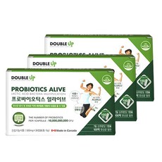 더블업 캐나다 프로바이오틱스 얼라이브 100억 유산균 30캡슐, 3개, 500mg