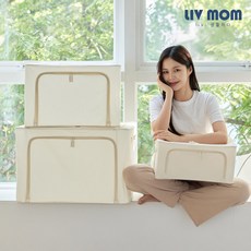 리브맘 패브릭 모듈 리빙박스 100L 1+1, 02.아이보리, 2개