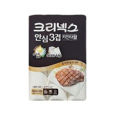 크리넥스 안심 3겹 키친타올 160매, 12롤, 1팩