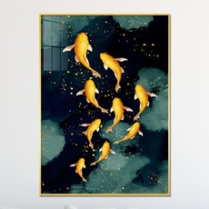 아트블루 돈 들어오는 구어도 황금 잉어 물고기 그림 액자, 1번 구어도 A (9마리 황금색)
