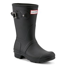Hunter 여성용 오리지널 쇼트 레인 부츠 블랙 매트 6 B(M) US, Black, Black