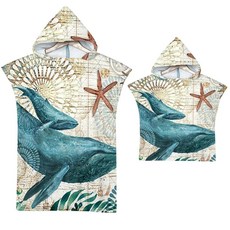 귀여운 고양이 극세사 비치 타올 빠른 건조 후드 망토 잠수 수중, C.Adult 75x110cm, 1개