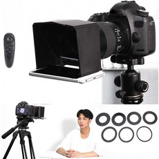 렌즈 어댑터 링 키트가있는 스마트 폰 텔레 프롬프터 휴대용 저렴한 태블릿 DSLR 카메라 광각 렌즈 지, 1, 단일상품