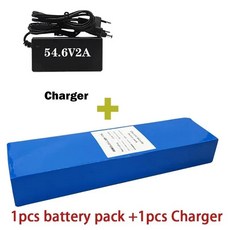 배터리 전기 리튬 팩 인기있는 48V 13S4P 이온 CitycocoBMS 60Ah 54.6V 스쿠터에 적합 1000W, Black, 1개