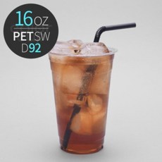 [소분] PET 16온스 D92 SW 아이스 음료 투명컵 50개