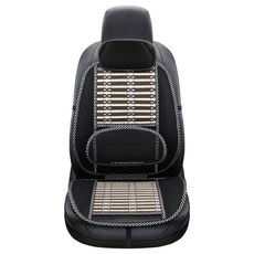 차량용시트커버 통용 자동차 낱개 작은카드 차량용빅 버스 의자시트 기사 운전석 좌식의자 등받이덮개 싱글피스, T08-대나무문발 한개+목베게 블랙색