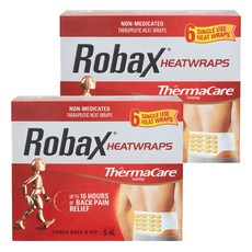 Robax Heatwraps 로백스 히트랩 허리통증 완화 발열패치 6매-2박스(신체의 자연 치유 기능 가속화>발열 패치>뜨끈뜨끈한 패치로 허리통증이여 굿바이~ ), 2박스