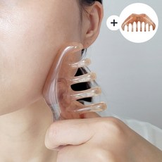 무탈 두피 괄사 마사지 경락 마사지기, 2개, 브라운