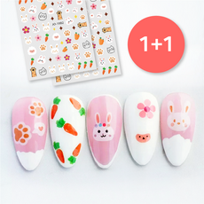 데싱디바키즈 [1+1] 귀여운 네일스티커 모음 6종 3.딸기토끼