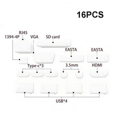 다채로운 실리콘 방진 플러그 커버 스토퍼 16 개 13 개 노트북 먼지 usb 컴퓨터 액세서리, 10 16pcs white, 16개