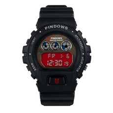 PINDOWS 남성 디지털 스포츠 시계 50M 방수 LED 라이트 포함 스톱워치 알람 타이머 탑재 다기능 야외, 1개, 상세페이지 참조