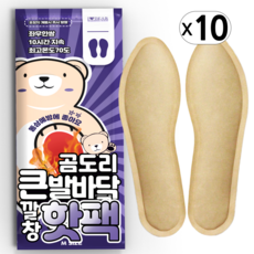 곰도리 큰발바닥 깔창 핫팩 여성용 중형 발핫팩 M사이즈 2p, 10개