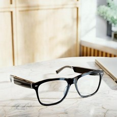 미국 프리미엄 스마트 안경 선글라스 Smart Glass AR 글라스 에코 프레임(3세대) 알렉사와 함께하는 오디오 차콜 그레이에 블루라이트 필터링 렌즈를 적용한 모던 직사각형, Black Square