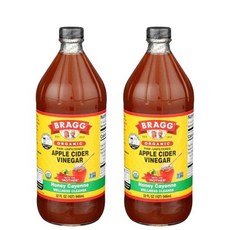Bragg 애플 사이다 비네거 허니 카이옌 클렌즈 946ml x2병, 2개