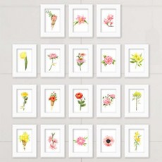 꽃수채화액자세트