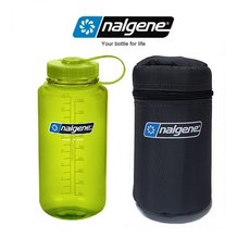 [Weshop] [Nalgene] 날진 물통+케이스 세트 (날진 트라이탄 루프통 1리터 스프링그린 1개 + 보온보냉케이스 1리터용 블랙 1개), 물통 스프링그린 + 보온보냉케이스 블랙