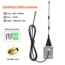 GWS 장거리 TS9 SMA RPSMA Lora 433Mhz Omni WiFi 안테나 10dbi 야외 방수 전방향 LORAWAN용, [02] 1.5m and RPSMA male