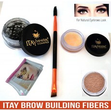 묶음 4 품목 : Itay Beauty Brow 건축 강화제 섬유 셰이퍼 왁스 듀오 브러시 스풀 & 각진 & 화장품 백 (, 1, 단일상품