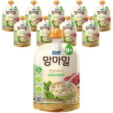 맘마밀 안심 이유식, 100g, 10개, 시금치 + 연근소고기 혼합맛