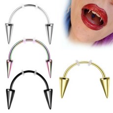 스테인레스 스틸 C 로드 악마 뱀파이어 송곳니 스마일 피어싱 펑크 라브렛 귀 피어싱 귀걸이 바디 쥬얼리 1PC