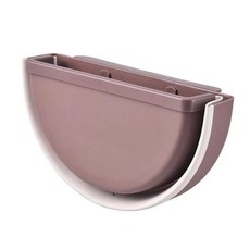 벽걸이 접이식 쓰레기통 주방 잡화 사무실 보관함, 1개, 1.brown
