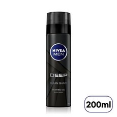 [ 다크 우드향 ] 니베아 맨 딥 쉐이빙 젤 숯 노폐물 흡착 면도 후 면도날 건조 당김 베임 글라이딩 자극 밀찰력 부드러운 점성 보호 스트레스 남편 남자친구 남자 남성, 1개, 200ml