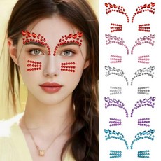 Generic 고양이 크리스탈 5Pcs 문신 아이즈 페이스 주얼리 스티커 디자인 아트 액세서리 여성 라인스톤 보석 임시 할로윈 메이크업 파티 장식 Q1700651
