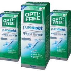 옵티프리 퓨어 모이스트 소프트렌즈 세정액, 3개