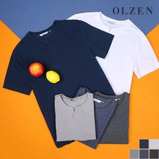 올젠 올젠 리플 라운드 변형 반팔 티셔츠 (ZPB2TR1902)