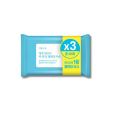 식물나라 제주탄산수 퀵앤딥 클렌징티슈 88매, 20매입, 3개