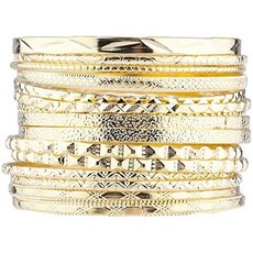 Lux 액세서리 인도 웨딩 Aztec Etched Cased 멀티 장식 고리 팔찌 세트 of 15