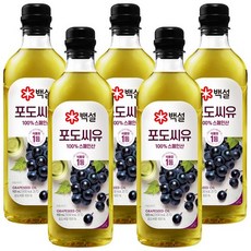 백설 포도씨유, 900ml, 5개