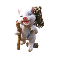 미니어처 돼지 입상 돼지 정원 동상 미니 돼지 장식 수 지 돼지 조각 침실 홈 장식에 대 한 사랑 스러운 요정, 수지, 장작 9.5x5.5cm