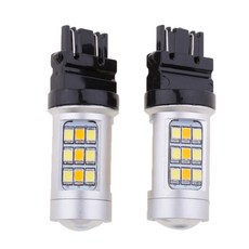 Royalways 2X 두 칩 듀얼 컬러 3175 2835 33SMD DRL LED 턴 신호 전구 브레이크, 설명, 설명, 슬리버