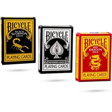 M_5F8 궁극의 자전거 Black Magic 3 Deck 컬렉션 재생 카드 검은 색 반전 붉은 용 및