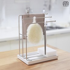 M컴퍼니 주방 싱크대 행주걸이 물빠짐 스텐 행주 건조대 미니 수건 걸이 [21*13*26] 스틸 레아 부엌 행주걸이대 수세미 거치대 수세미랙 [3T-Le05-200], 3단_레아
