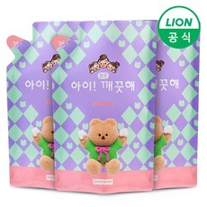 [라이온코리아] 아이깨끗해X어프어프 대용량 핸드워시 450ml 리필 3개 숲속향기