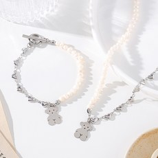 실버초커팔찌세트