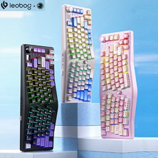 [ XC샵 ] LEOBOG Alice A75 객제화 Alice 기계식 게이밍 키보드 인체공학 TOP 구조 RGB램프 4000MAH, 바비축, 블랙