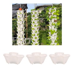Zeyuan 3Pcs 화이트 DIY 수직 3 계층 스택 딸기 오이 화분 세트