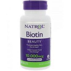 [NATROL 나트롤] 비오틴 Biotin 10000mcg 100태블릿 3개월분