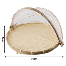 손으로 짠 바구니 방진 텐트 과일 야채 트레이 메쉬 건조 쓰레받기 보관, M Size, Ship Within 24 Hours, 1개